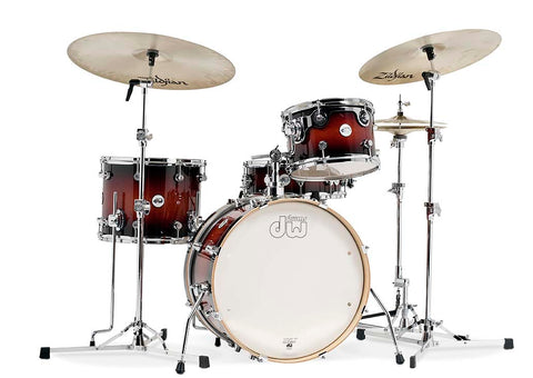 DW Design Tobacco Burst Lacquer Frequent Flyer Drum Set - 20,12,14,14sn - DDLM2004TB