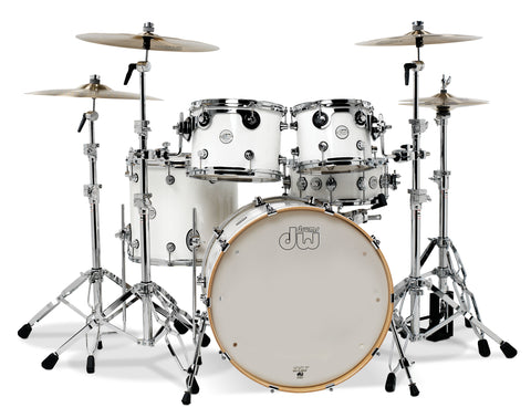 DW Design 5-Piece Gloss White Lacquer Drum Set - 22,10,12,16,14sn - DDLG2215WH