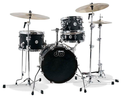 DW Design Black Satin Lacquer Mini Pro Drum Set - 16,10,13,12 - DDLM1604BL