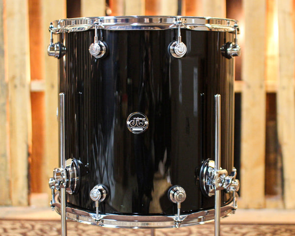 DW Performance Piano Black Lacquer Floor Tom - 16x16