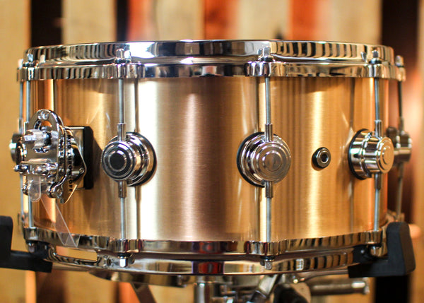 DW 6.5x14 Collector's 3mm Brushed Bell Bronze Snare Drum w/ Die Cast Hoops - DRVZ6514SVC