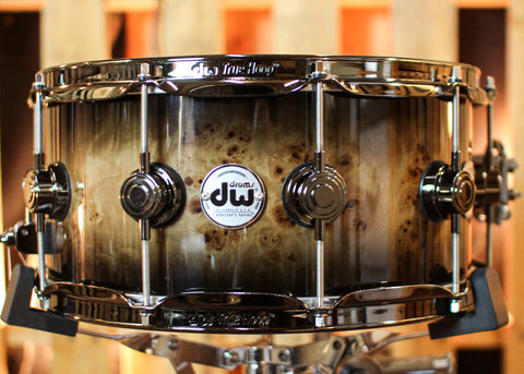 DW 6.5x14 Collector's Contemporary Classic Candy Black Burst over Mapa Burl Snare Drum - SO#1391651