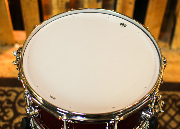 DW 6.5x14 Collector's Maple 333 Ruby Glass Snare Drum - SO#1329248