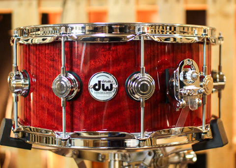 DW 6.5x14 Collector's Maple VLT Cherry Stain over Nyatoh Snare Drum - SO#1378891