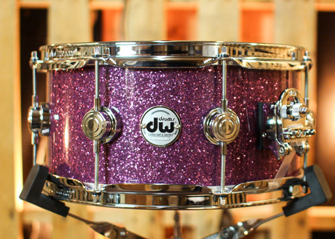 DW 6x13 Collector's Pure Purpleheart HVLT Purple Glass Snare Drum - SO#1388990