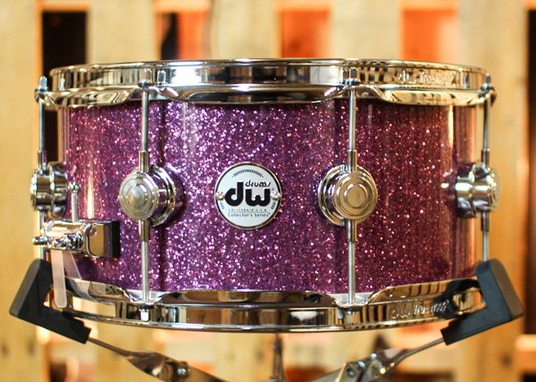 DW 6x13 Collector's Pure Purpleheart HVLT Purple Glass Snare Drum - SO#1388990