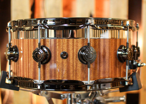 DW 6x14 Collector's Maple Mahogany Natural Lacquer Top Edge Snare Drum - SO#1394739