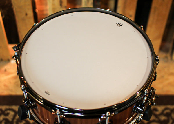 DW 6x14 Collector's Maple Mahogany Natural Lacquer Top Edge Snare Drum - SO#1394739