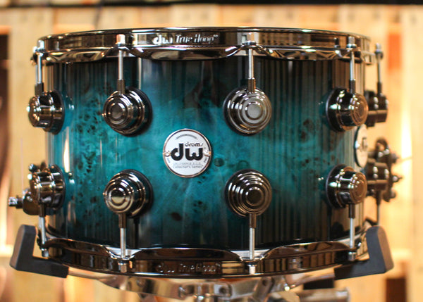 DW 8x14 Collector's Maple VLT Regal to Black Burst over Mapa Burl Snare  Drum - SO#1337835