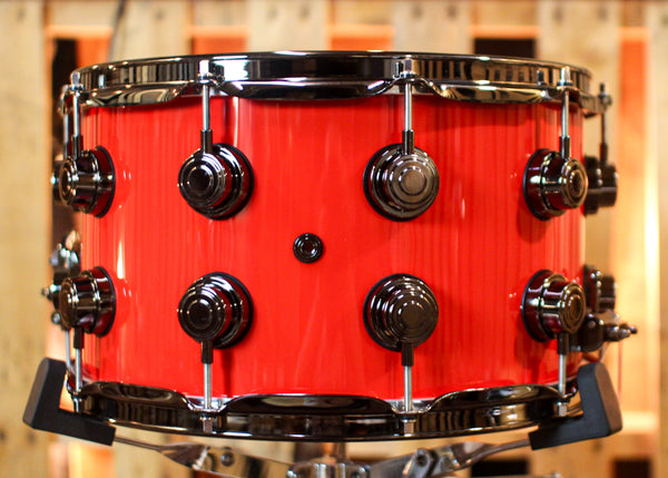 DW 8x14 Collector's Maple Mahogany Porsche Guards Red Snare Drum - SO#1385454