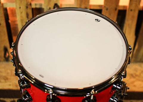 DW 8x14 Collector's Maple Mahogany Porsche Guards Red Snare Drum - SO#1385454