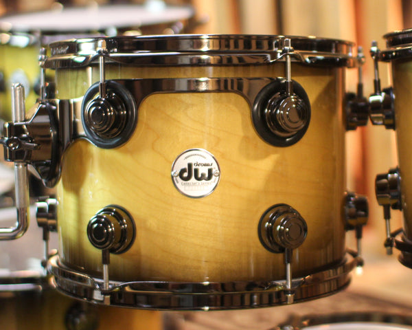 DW Collector's Birch HVLT Yellow to Black Burst Drum Set - 22,10,12,14,16,6.5x14 - SO#1365597