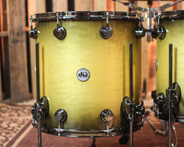 DW Collector's Birch HVLT Yellow to Black Burst Drum Set - 22,10,12,14,16,6.5x14 - SO#1365597