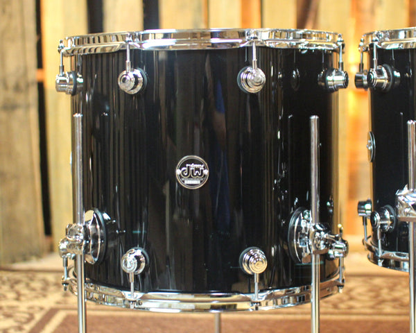 DW Performance Gloss Black 5pc Drum Set - 18x22, 8x10, 9x12, 12x14, 14x16