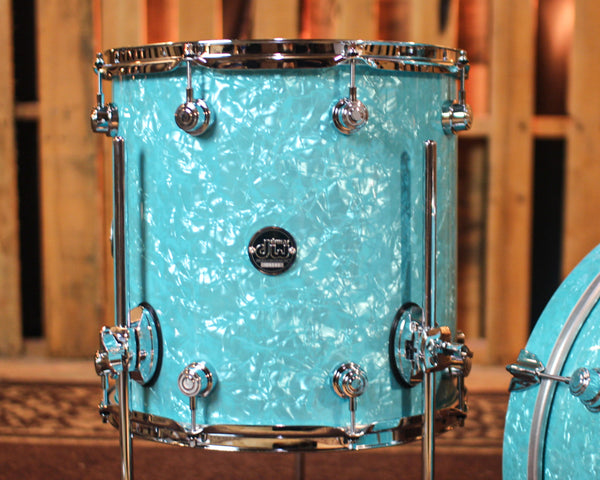 DW Performance Seafoam Marine Bop Drum Set - 14x18, 8x12, 14x14