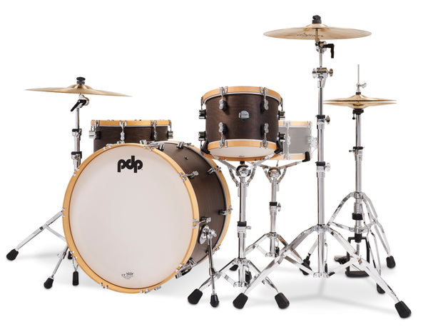 PDP Concept Classic Walnut Stain w/ Natural Hoops Drum Set - 24,13,16 - PDCC2413WN