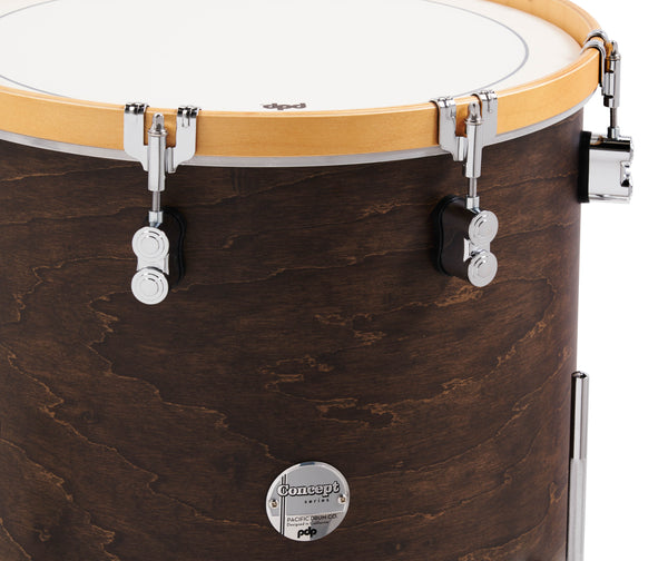 PDP Concept Classic Walnut Stain w/ Natural Hoops Drum Set - 24,13,16 - PDCC2413WN