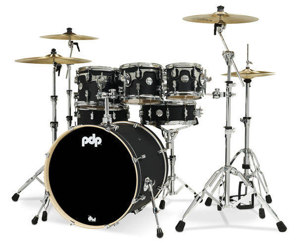 PDP Concept Maple Satin Black Finish Ply 7-Piece Drum Set PDCM2217BK