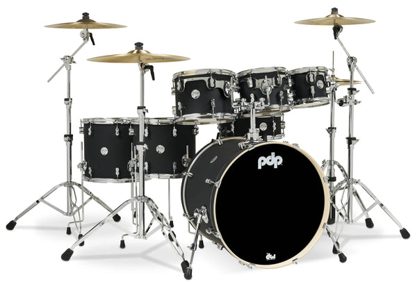 PDP Concept Maple Satin Black Finish Ply 7-Piece Drum Set PDCM2217BK