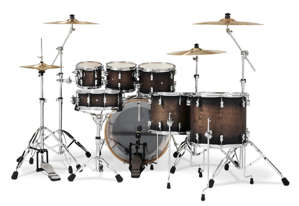 PDP Concept Maple Satin Charcoal Burst 7-Piece Drum Set PDCM2217SCB