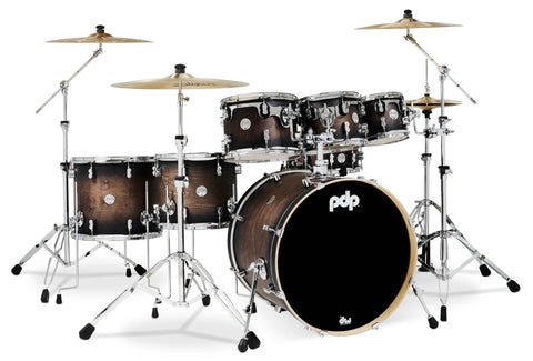 PDP Concept Maple Satin Charcoal Burst 7-Piece Drum Set PDCM2217SCB