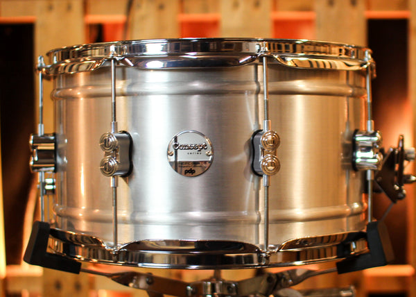 PDP 8x14 Concept Dual-beaded Brushed Aluminum Snare Drum - PDSN0814NBAC