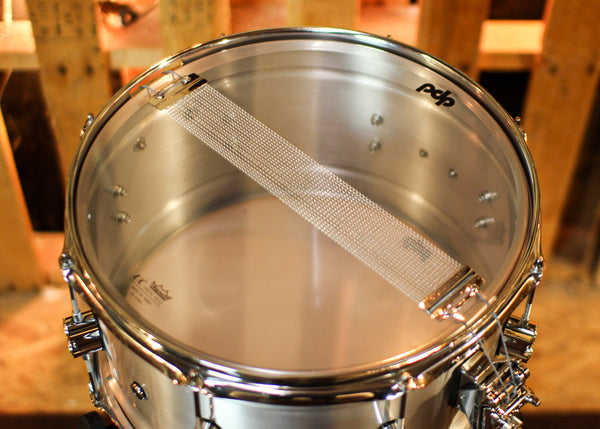 PDP 8x14 Concept Dual-beaded Brushed Aluminum Snare Drum - PDSN0814NBAC