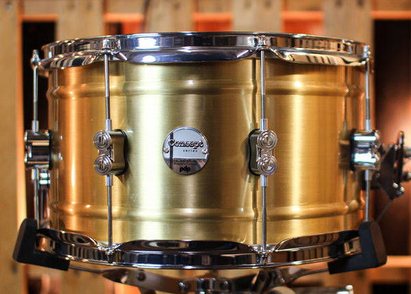 PDP 8x14 Concept Dual-beaded Brushed Brass Snare Drum - PDSN0814NBBC