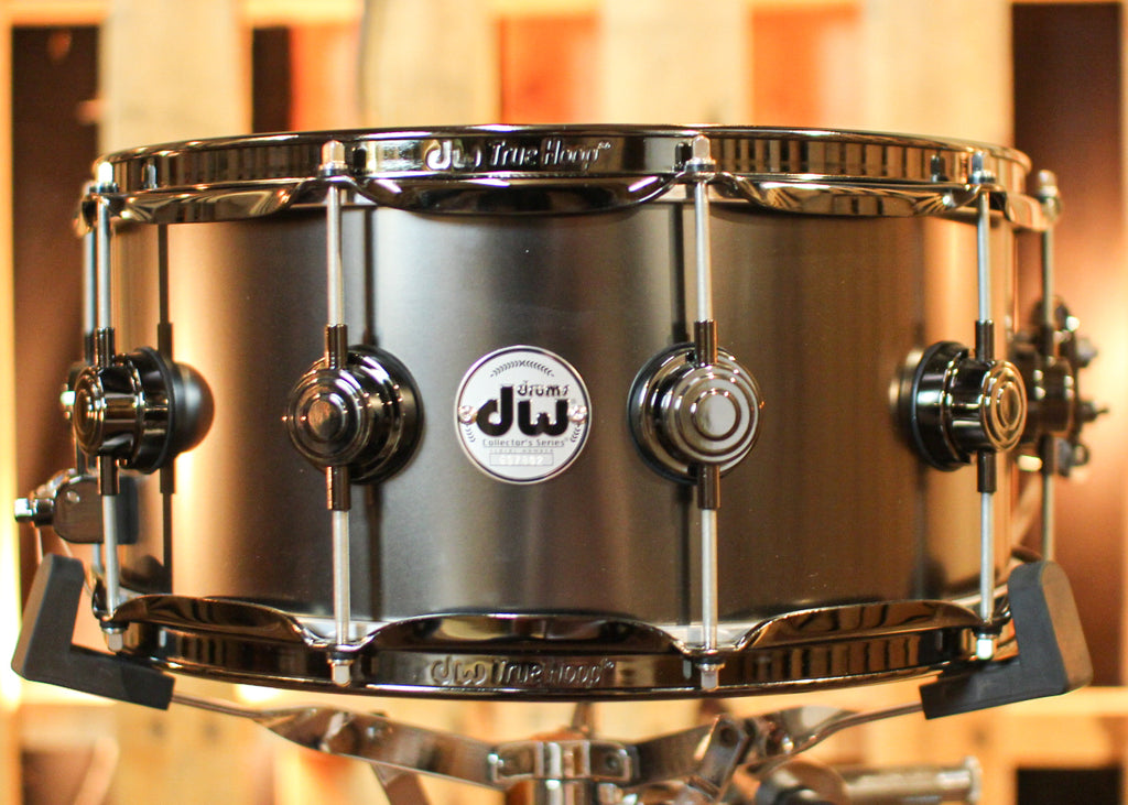 DW 6.5x14 Collector's Satin Black over Brass w/ Black Nickel Snare 